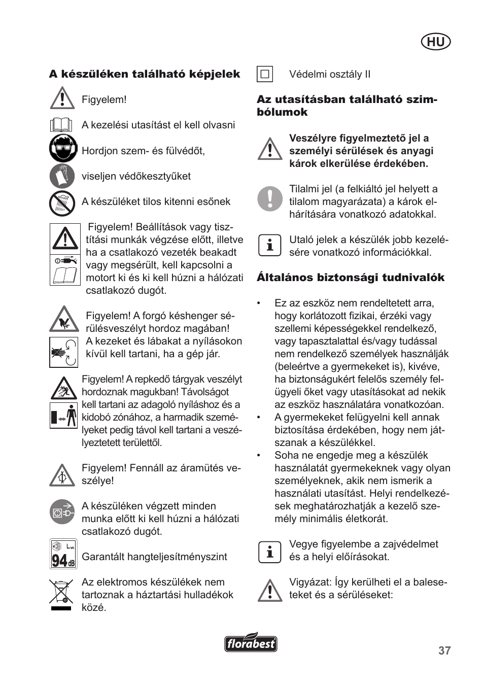 Florabest FLH 2500 A1 User Manual | Page 37 / 94