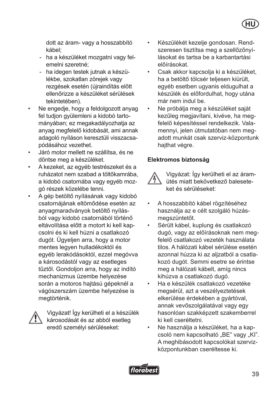 Florabest FLH 2500 A1 User Manual | Page 39 / 94