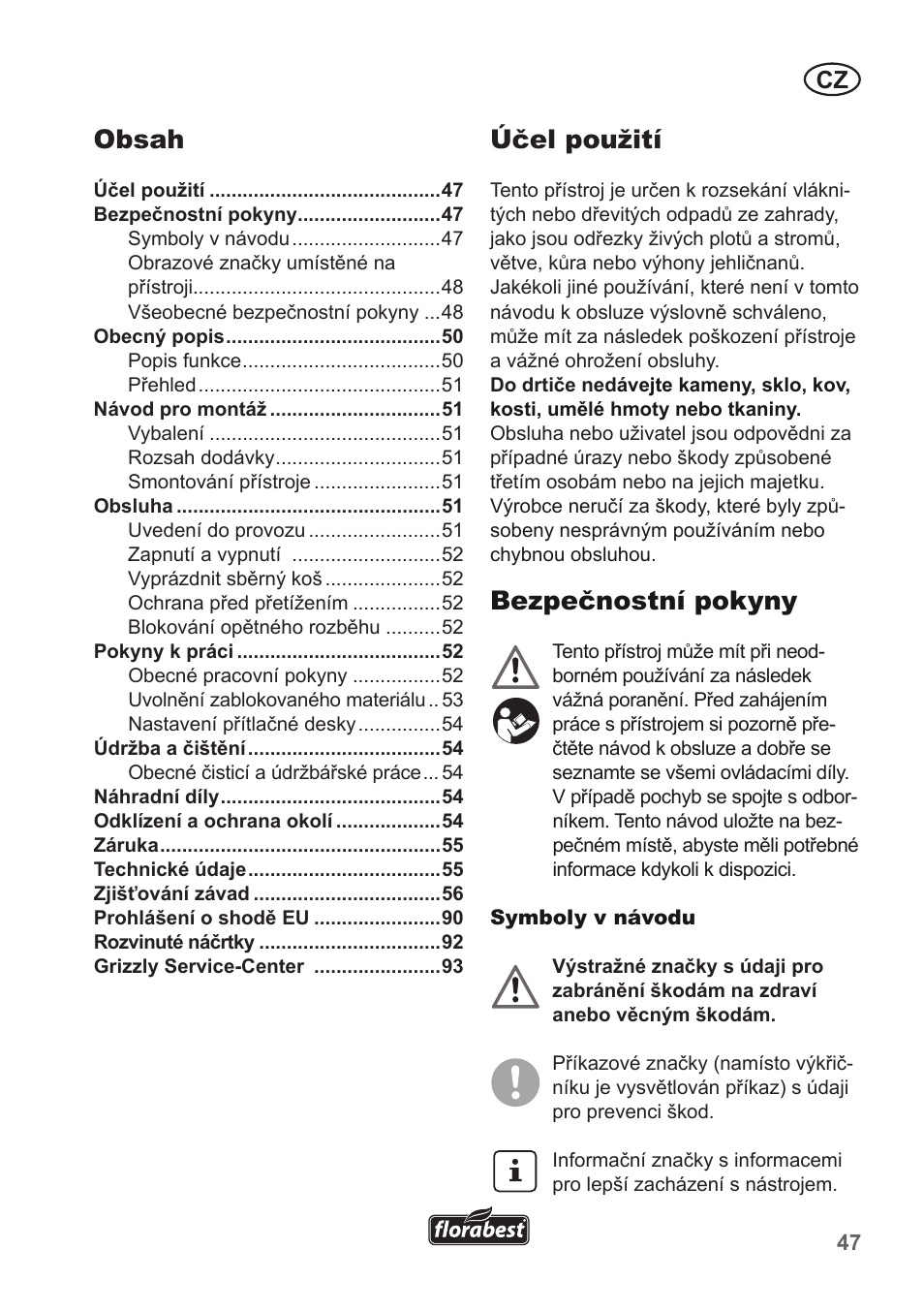 Florabest FLH 2500 A1 User Manual | Page 47 / 94