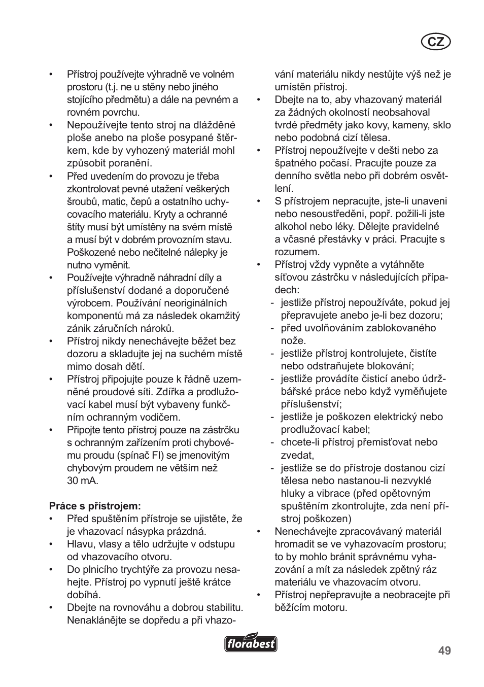 Florabest FLH 2500 A1 User Manual | Page 49 / 94
