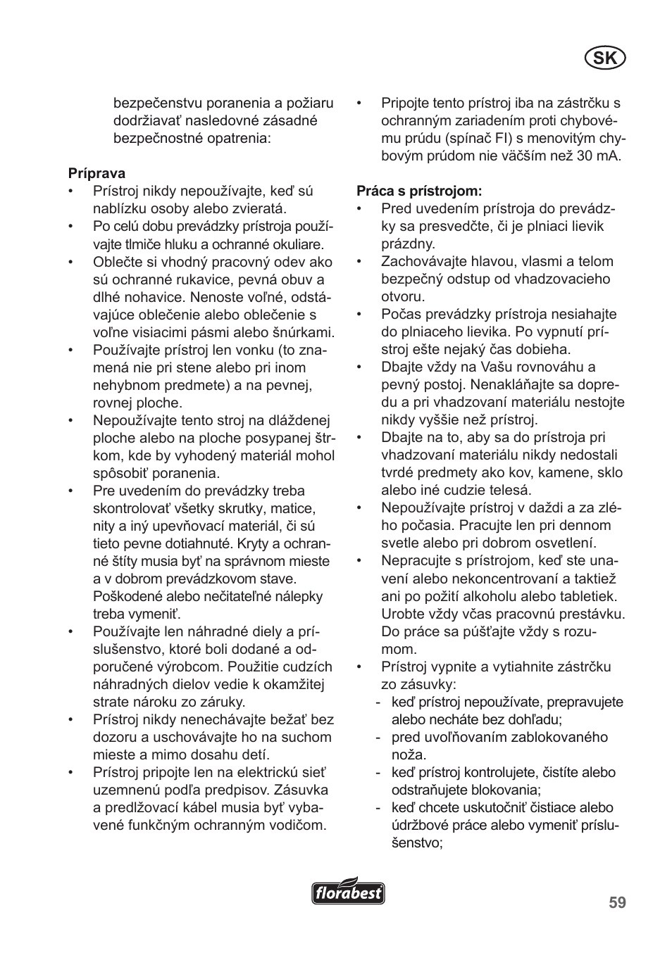 Florabest FLH 2500 A1 User Manual | Page 59 / 94