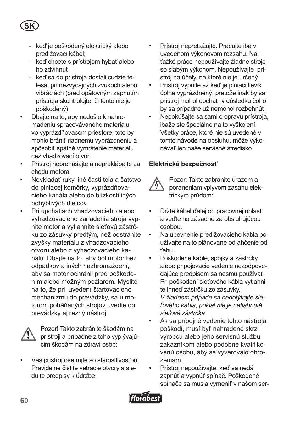 Florabest FLH 2500 A1 User Manual | Page 60 / 94