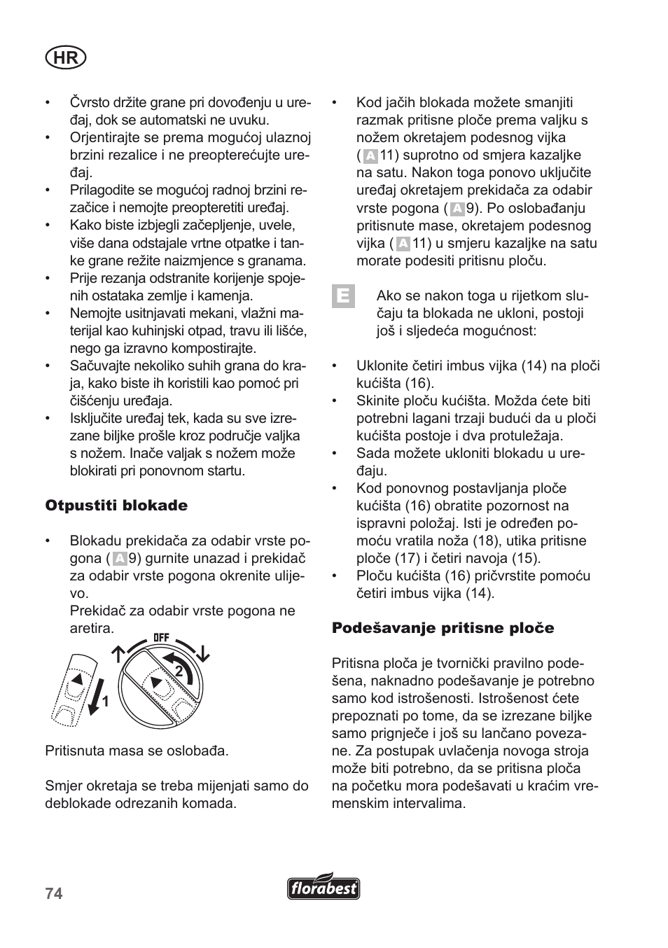 Florabest FLH 2500 A1 User Manual | Page 74 / 94