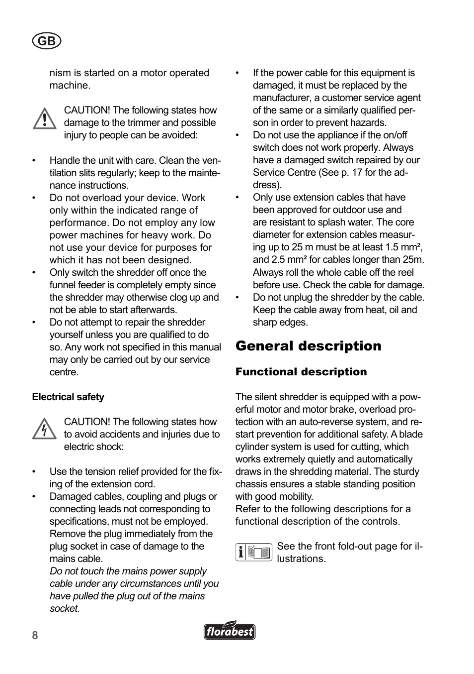General description | Florabest FLH 2500 A1 User Manual | Page 8 / 94