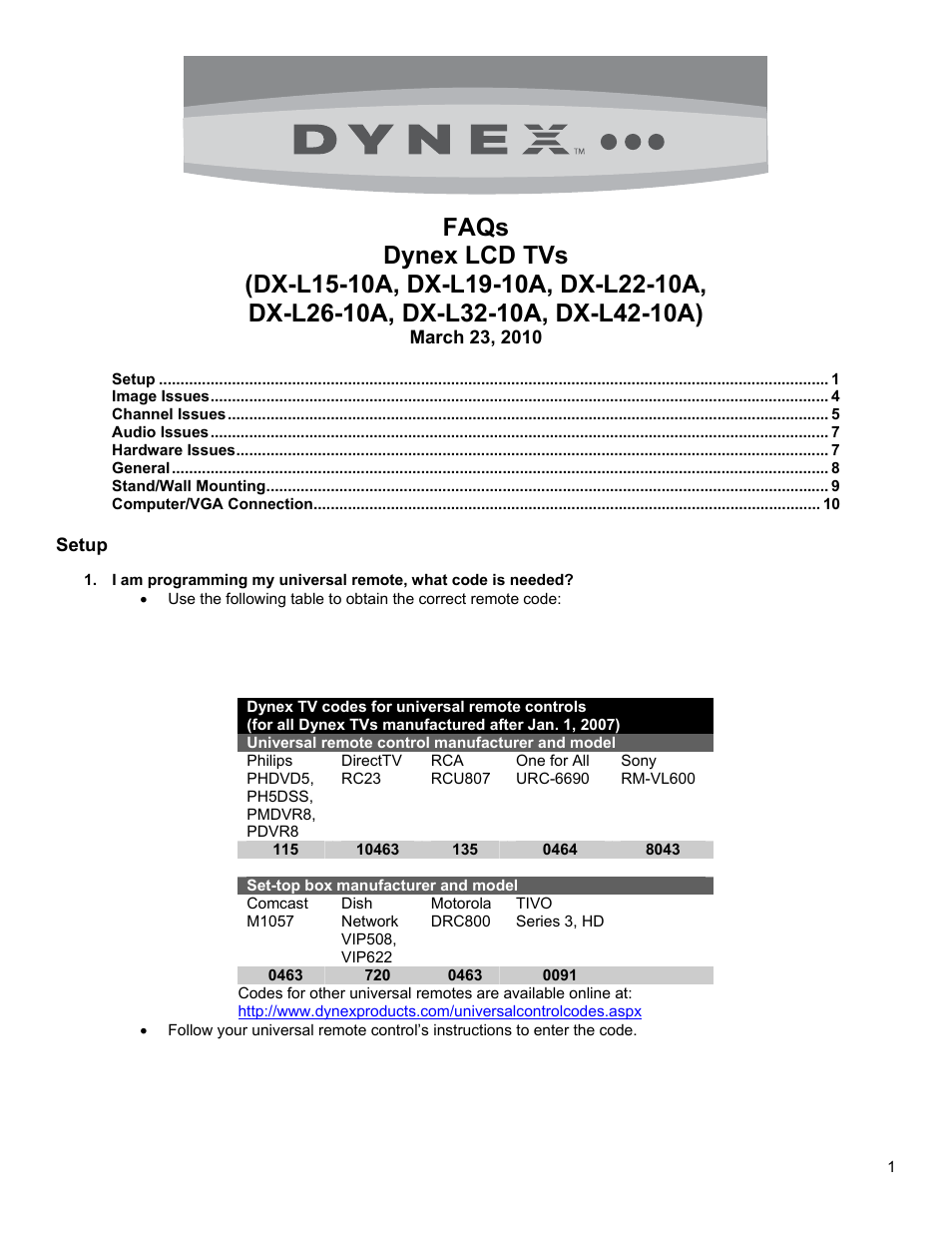 Dynex DX-L26-10A User Manual | 11 pages