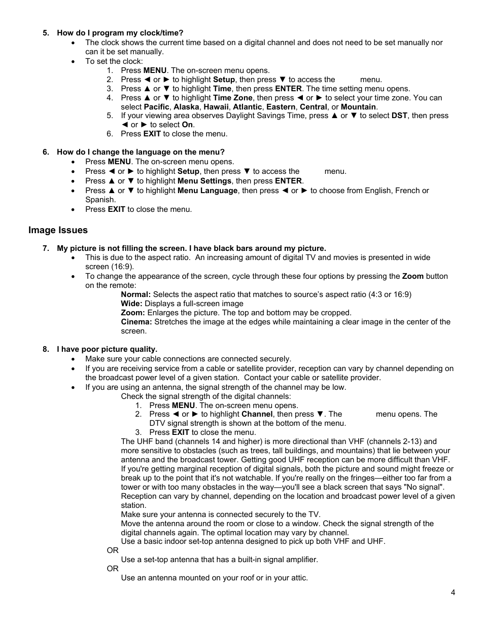 Image issues | Dynex DX-L26-10A User Manual | Page 4 / 11