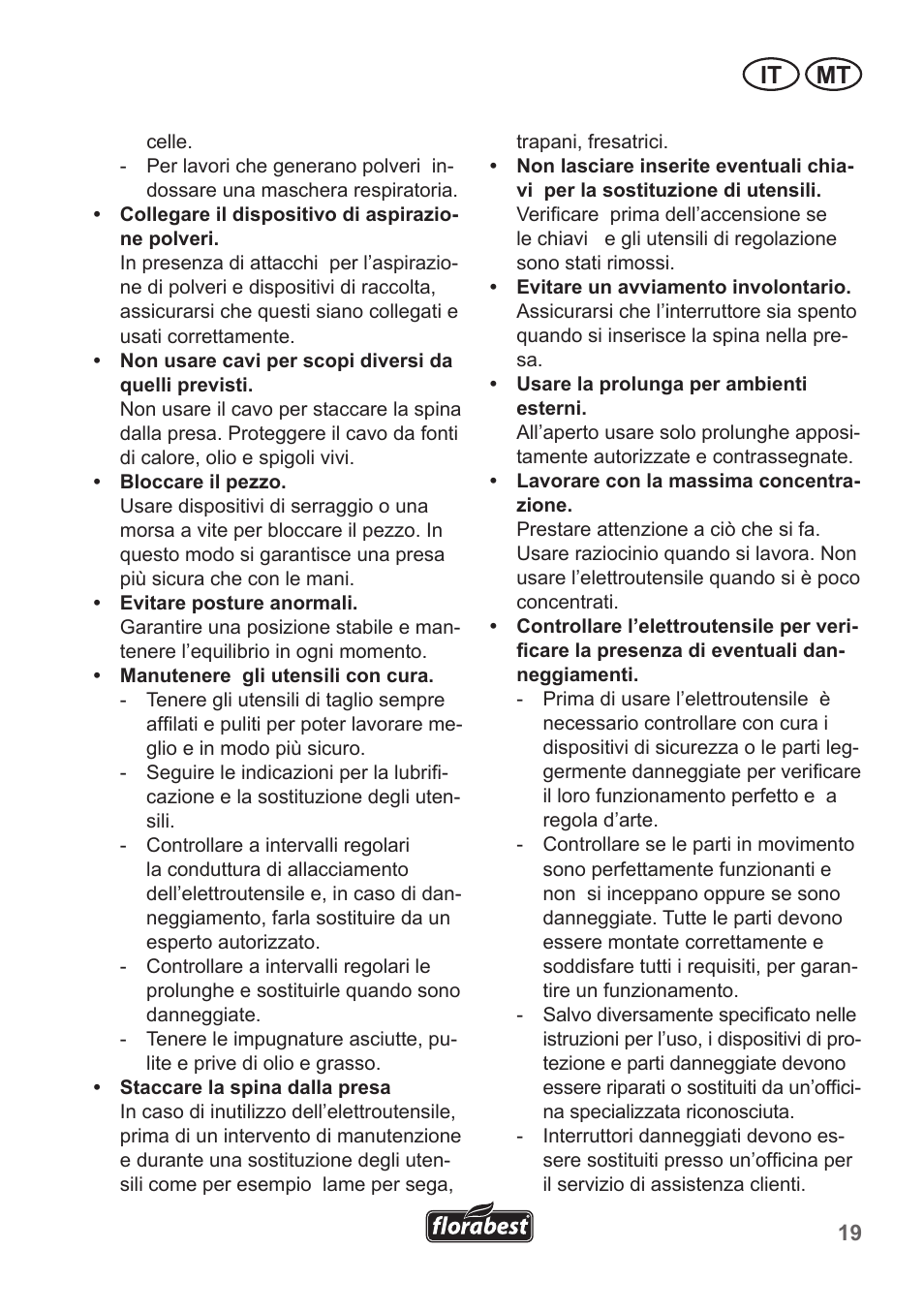 It mt | Florabest FSG 85 B1 User Manual | Page 19 / 58