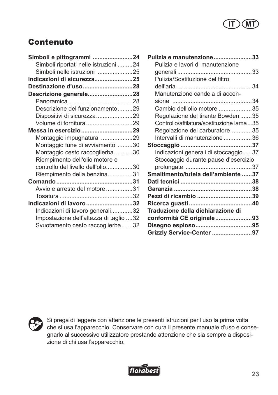 Contenuto, It mt | Florabest FBM 135 A1 User Manual | Page 23 / 100