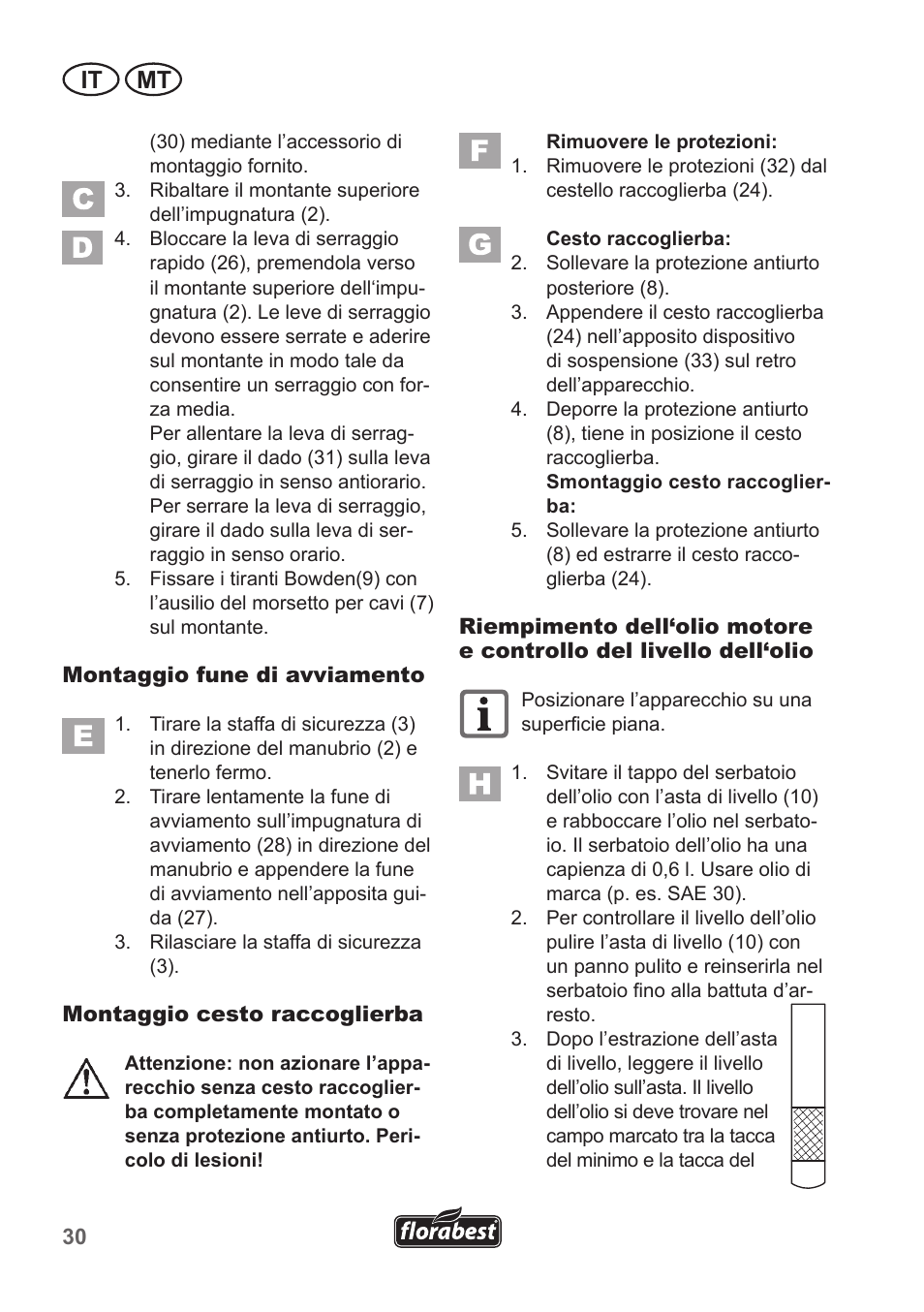 It mt | Florabest FBM 135 A1 User Manual | Page 30 / 100