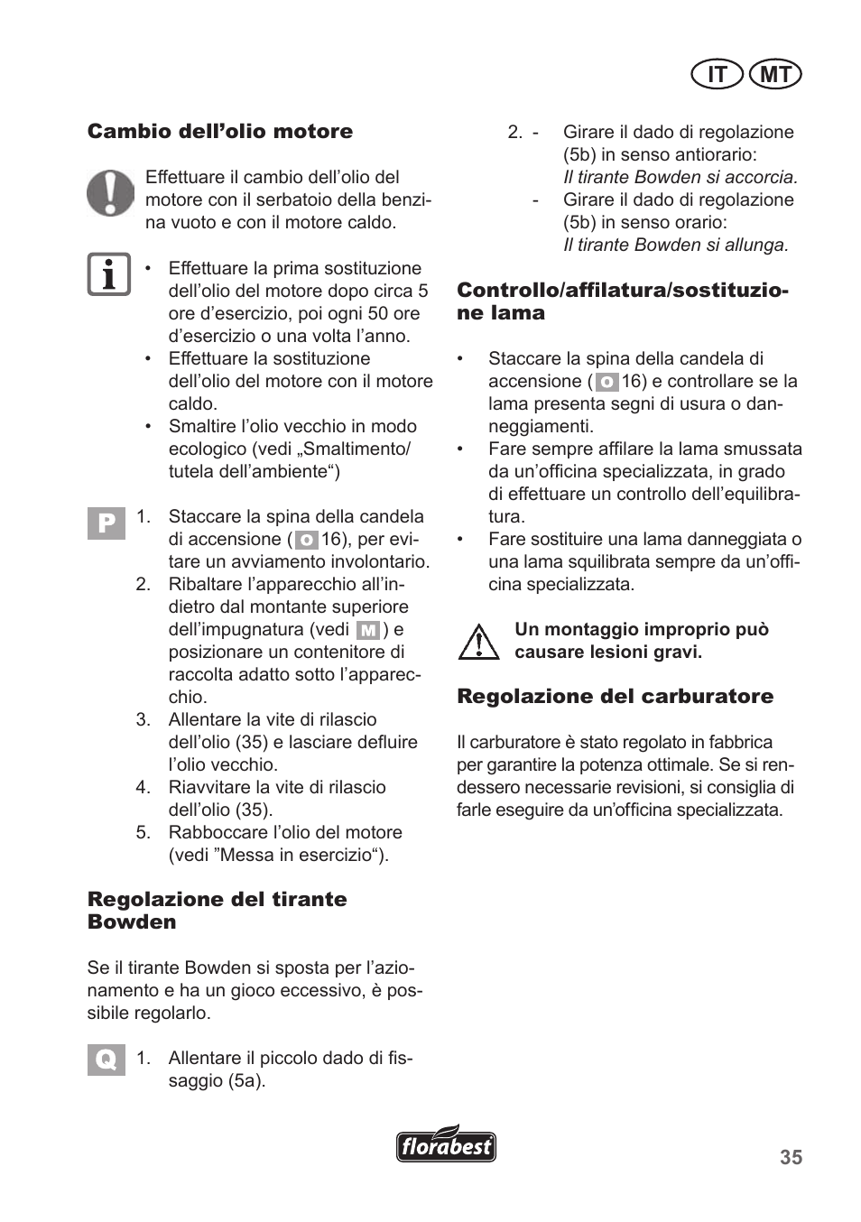 It mt | Florabest FBM 135 A1 User Manual | Page 35 / 100