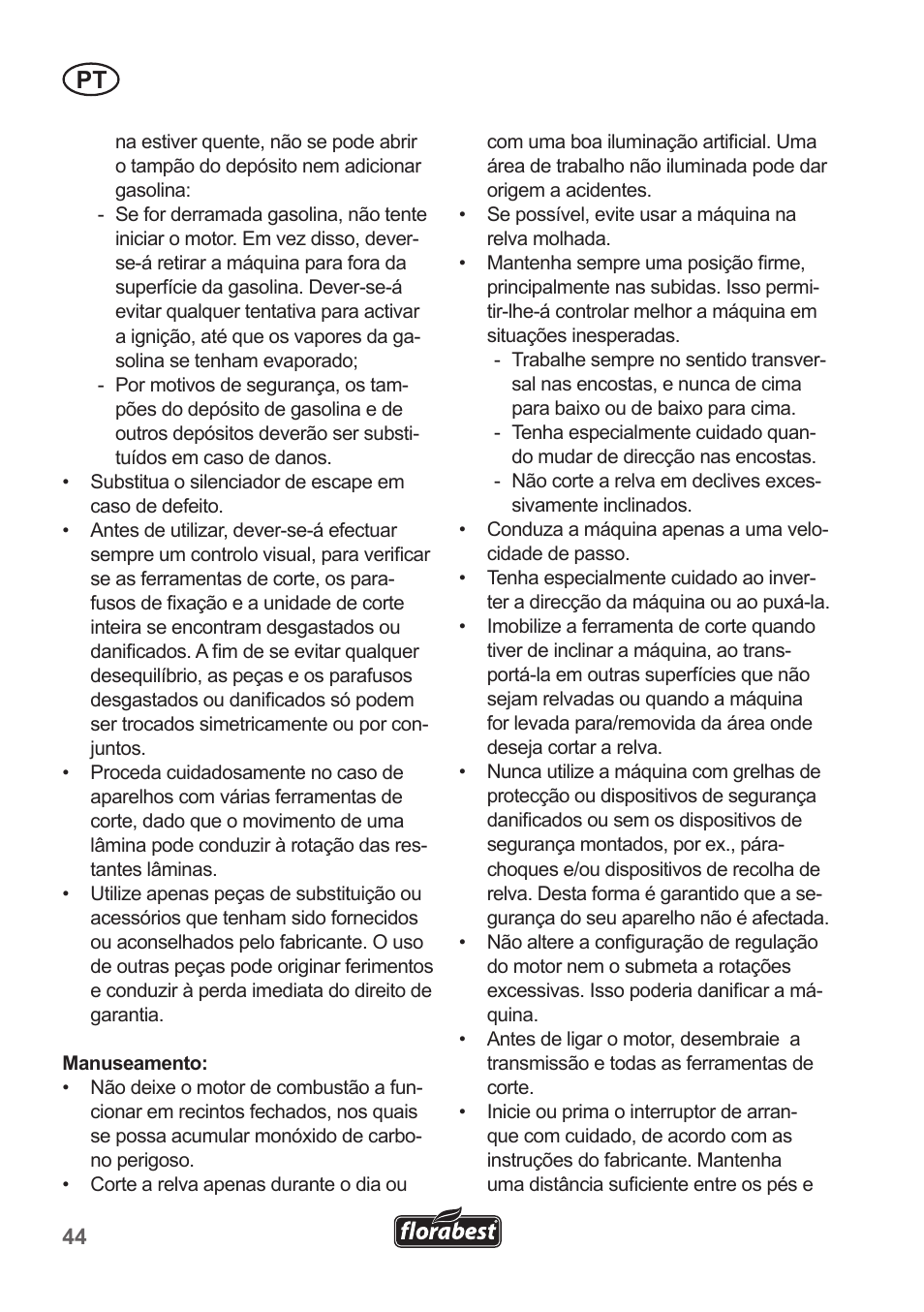 Florabest FBM 135 A1 User Manual | Page 44 / 100