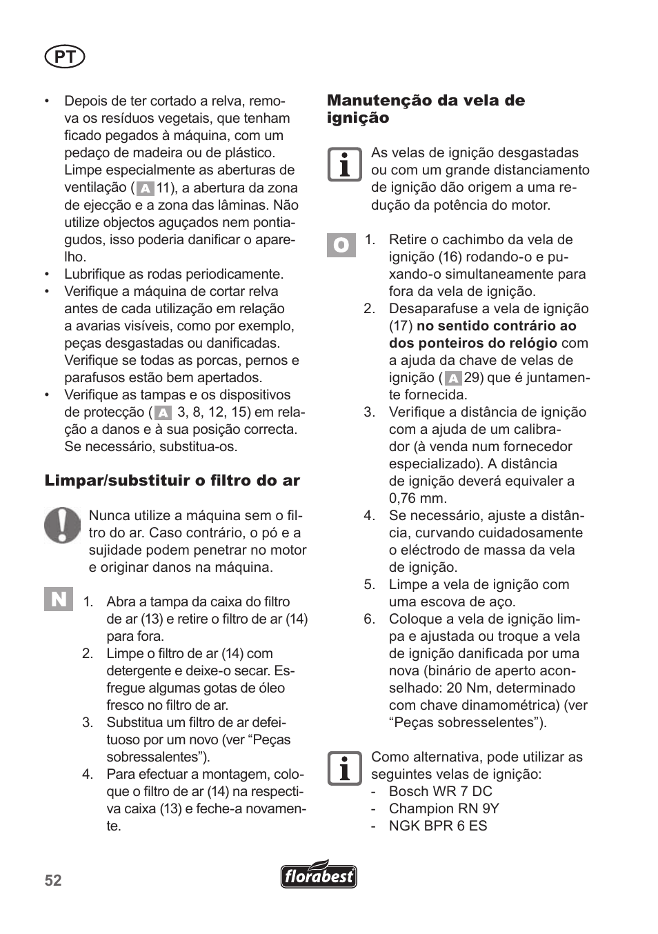 Florabest FBM 135 A1 User Manual | Page 52 / 100