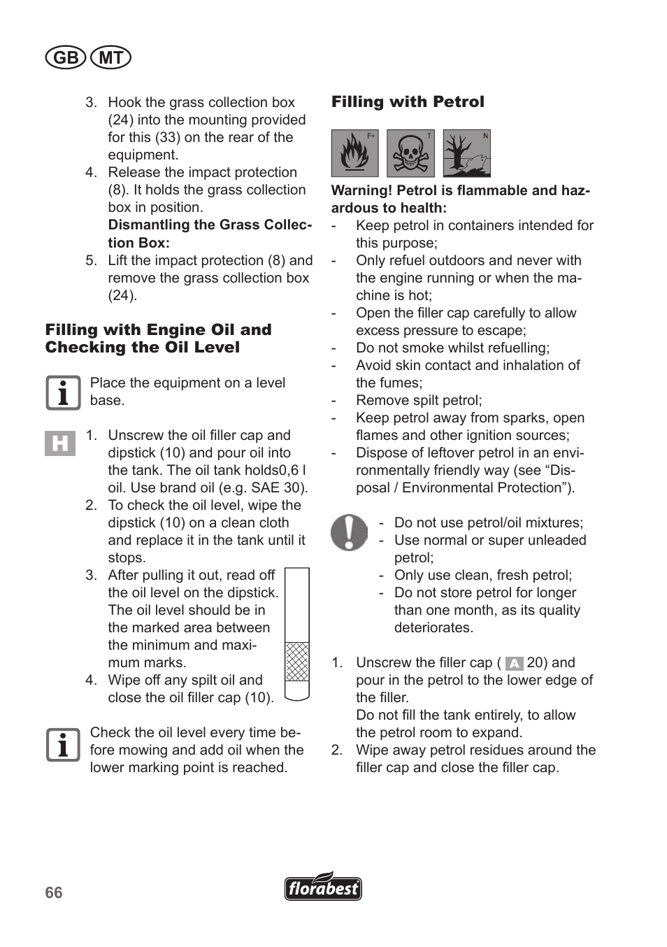 Gb mt | Florabest FBM 135 A1 User Manual | Page 66 / 100