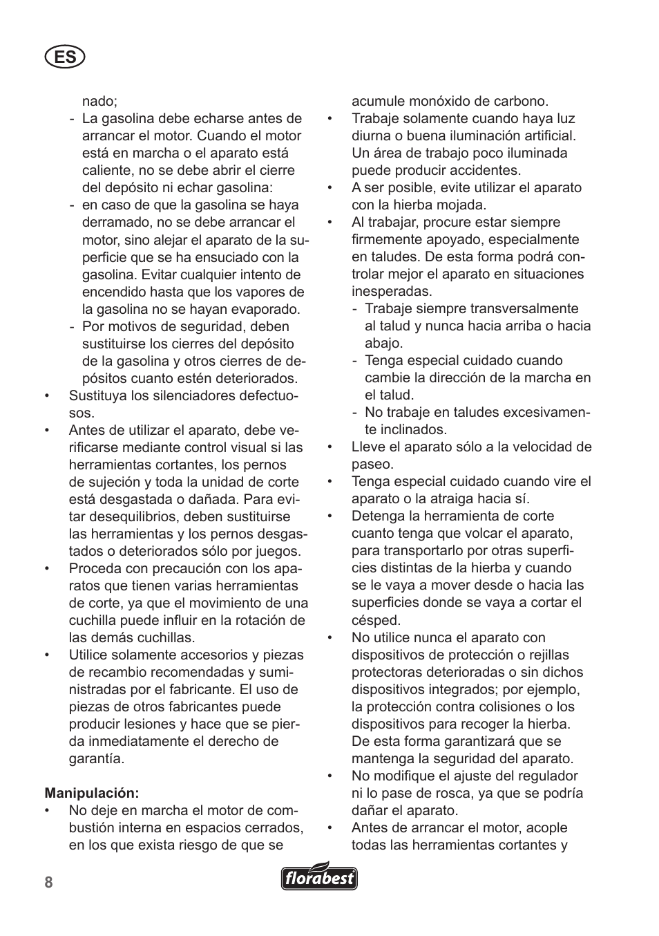 Florabest FBM 135 A1 User Manual | Page 8 / 100