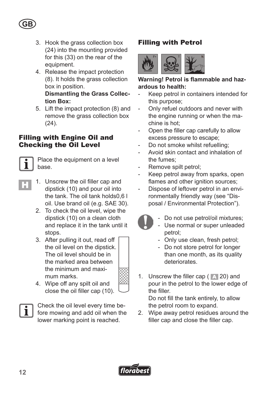 Florabest FBM 135 A1 User Manual | Page 12 / 132