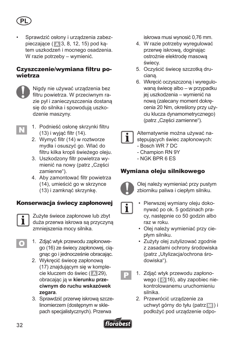 Florabest FBM 135 A1 User Manual | Page 32 / 132