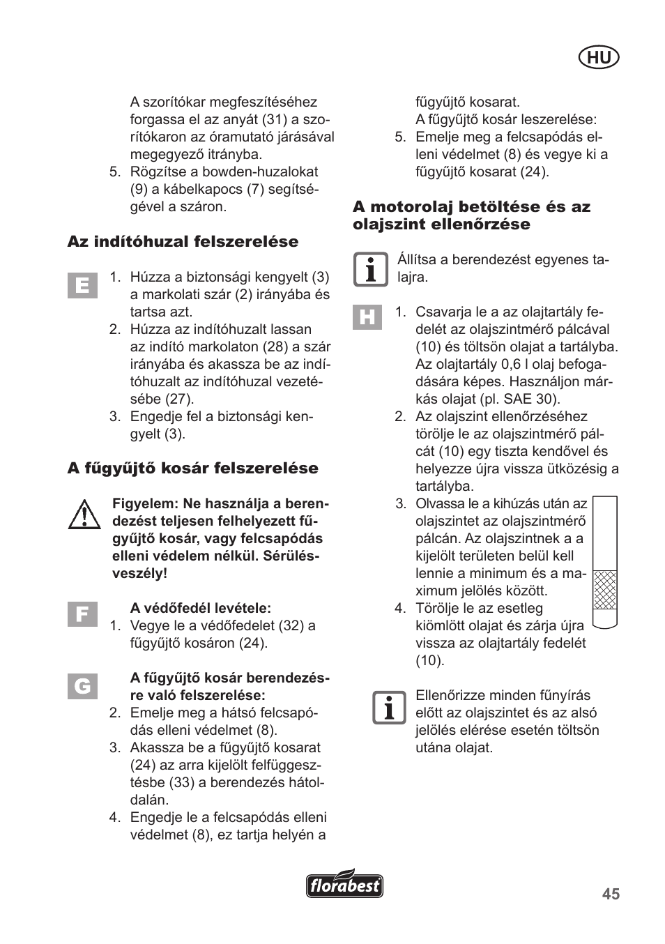 Florabest FBM 135 A1 User Manual | Page 45 / 132