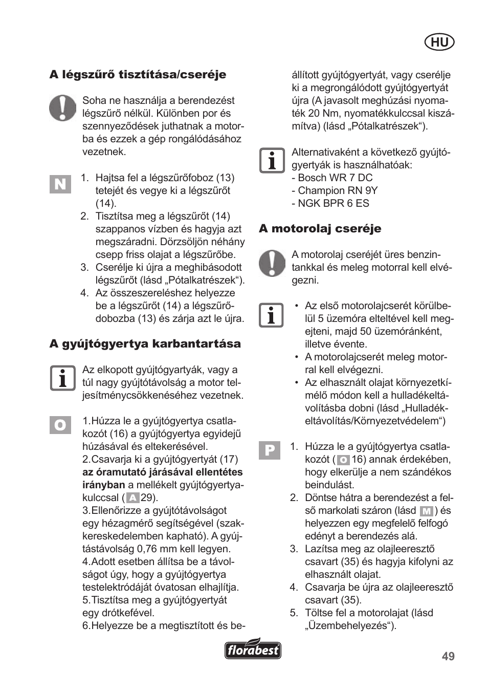 Florabest FBM 135 A1 User Manual | Page 49 / 132