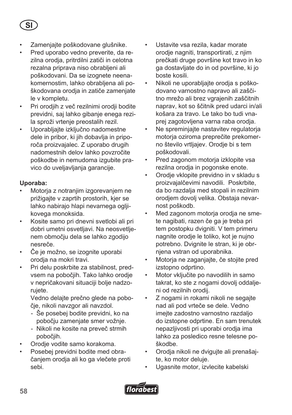 Florabest FBM 135 A1 User Manual | Page 58 / 132