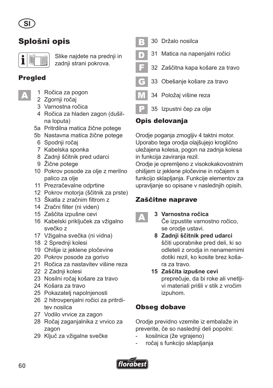 Splošni opis | Florabest FBM 135 A1 User Manual | Page 60 / 132