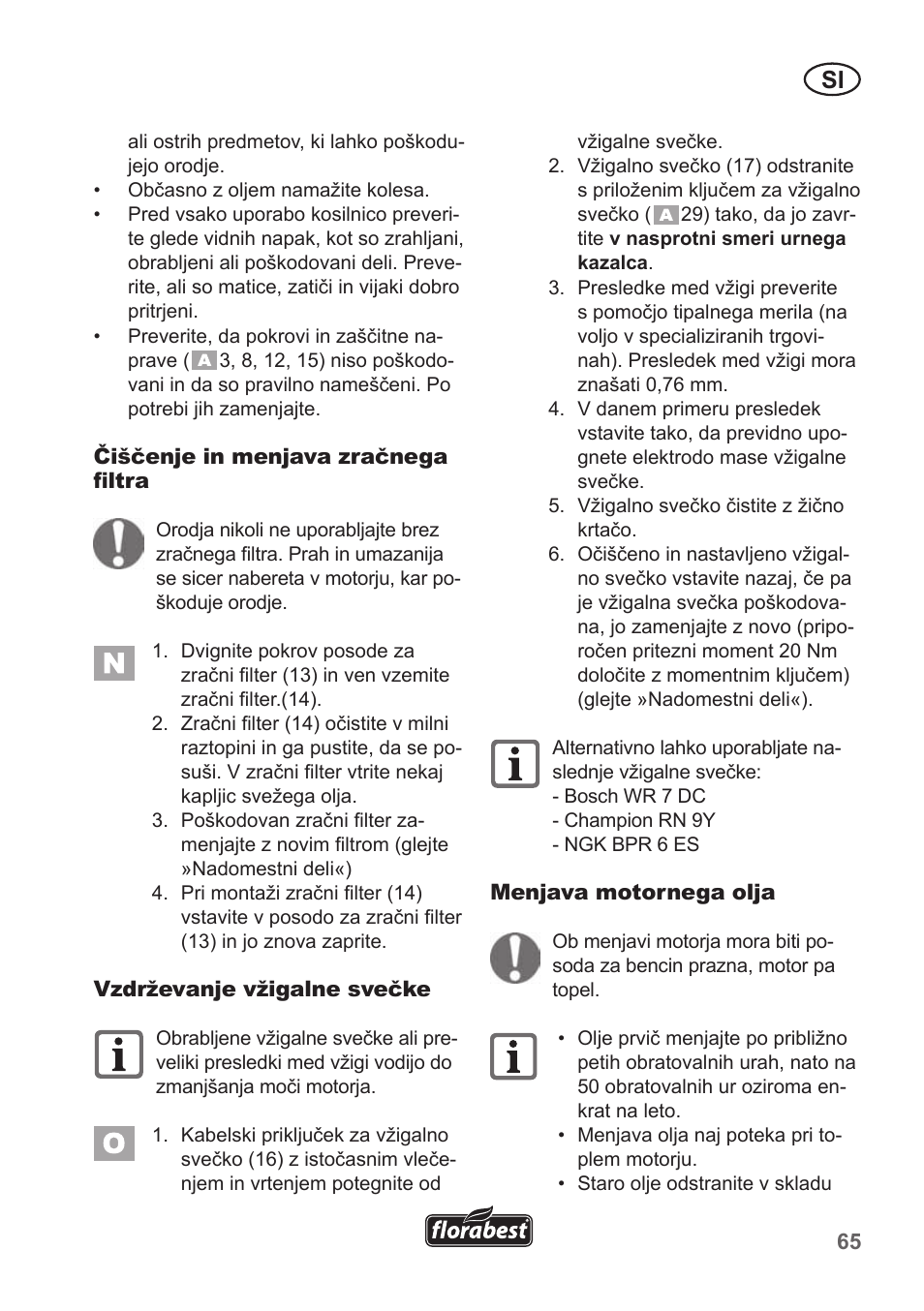 Florabest FBM 135 A1 User Manual | Page 65 / 132