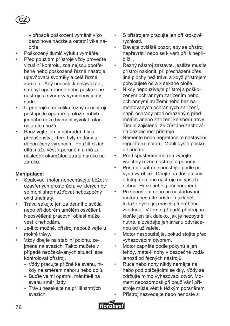 Florabest FBM 135 A1 User Manual | Page 76 / 132