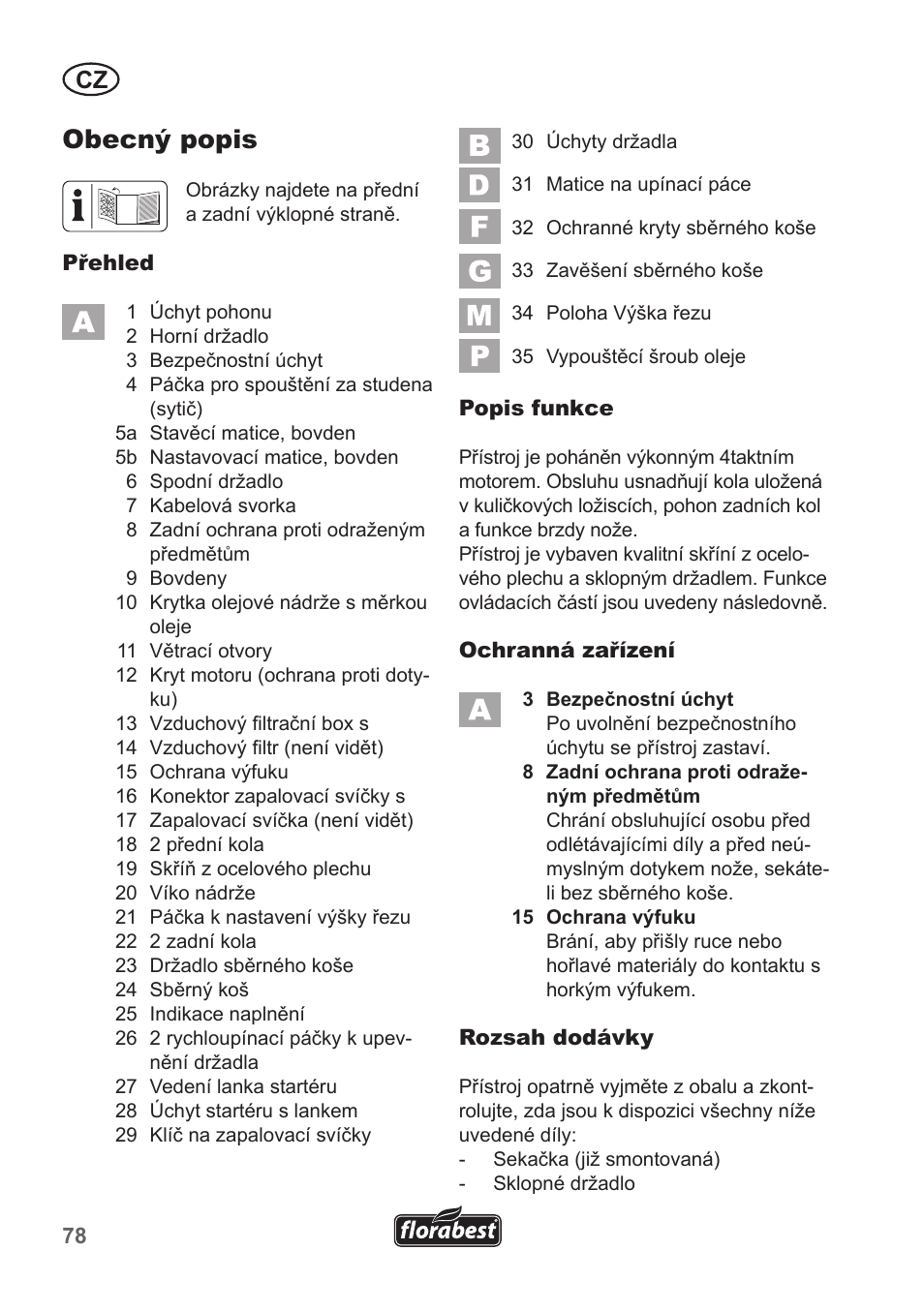Obecný popis | Florabest FBM 135 A1 User Manual | Page 78 / 132