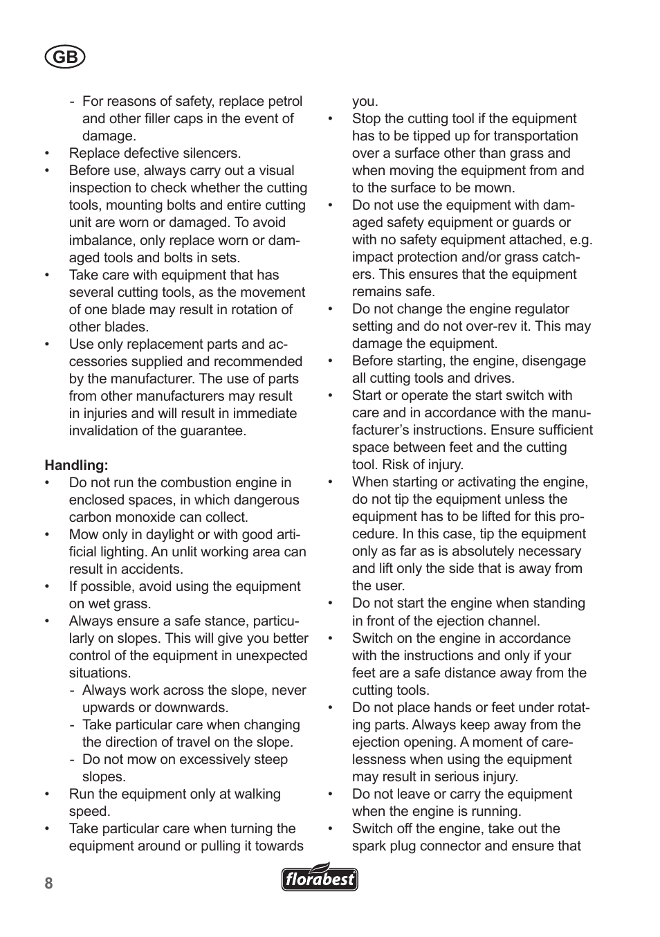 Florabest FBM 135 A1 User Manual | Page 8 / 132