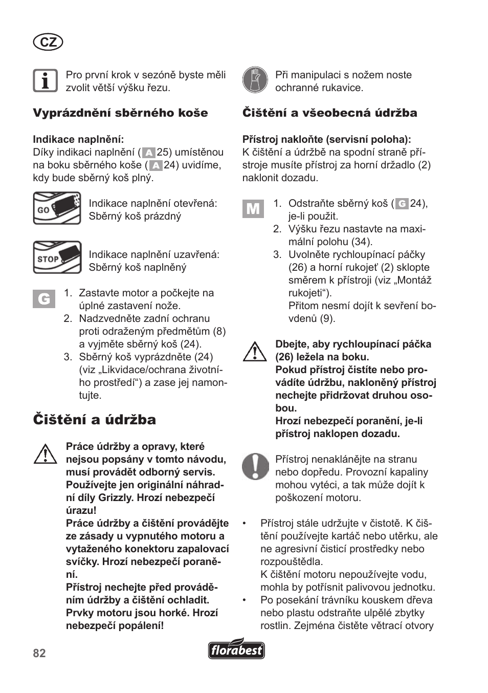 Čištění a údržba | Florabest FBM 135 A1 User Manual | Page 82 / 132