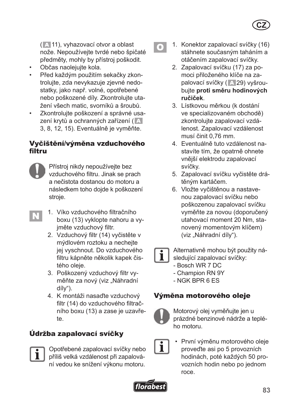 Florabest FBM 135 A1 User Manual | Page 83 / 132