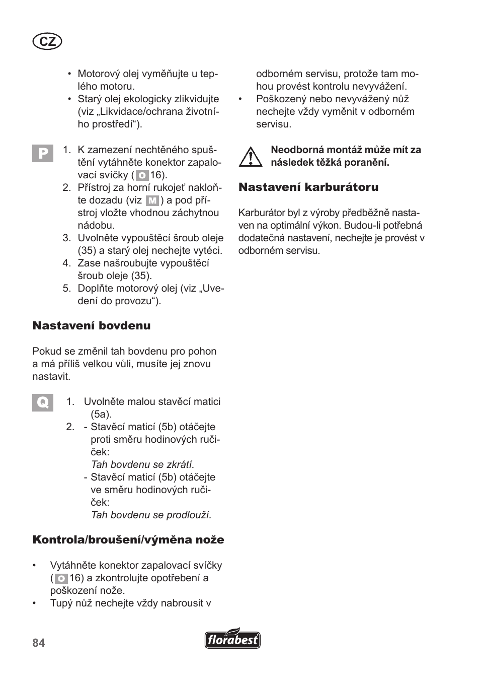 Florabest FBM 135 A1 User Manual | Page 84 / 132