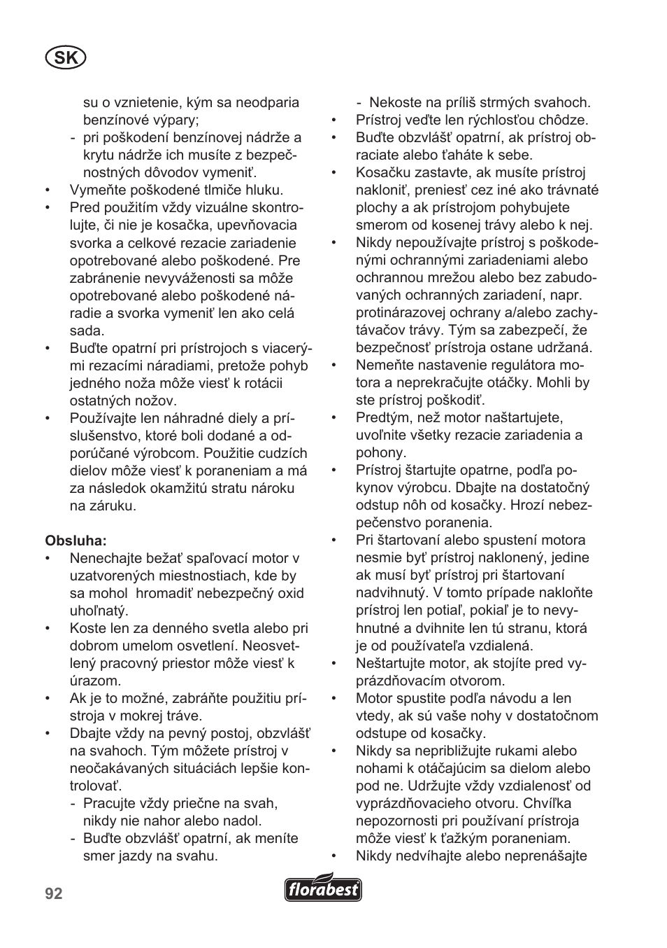 Florabest FBM 135 A1 User Manual | Page 92 / 132