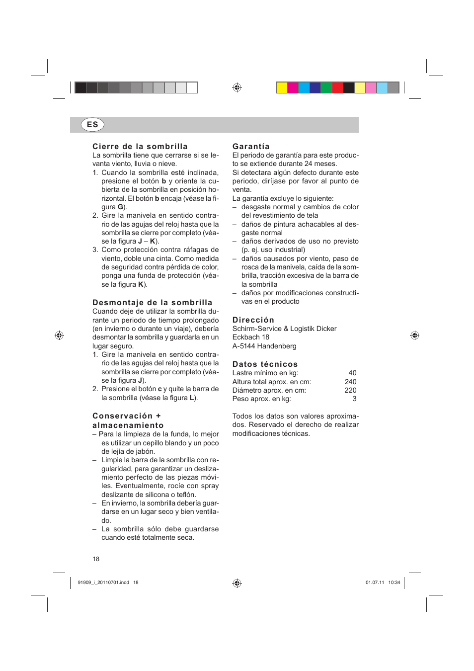 Florabest Parasol User Manual | Page 16 / 22