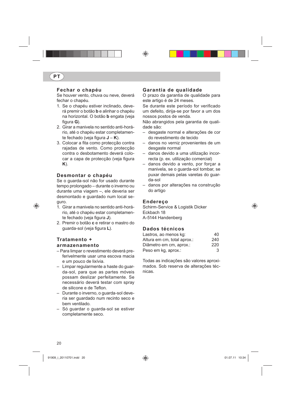 Florabest Parasol User Manual | Page 18 / 22