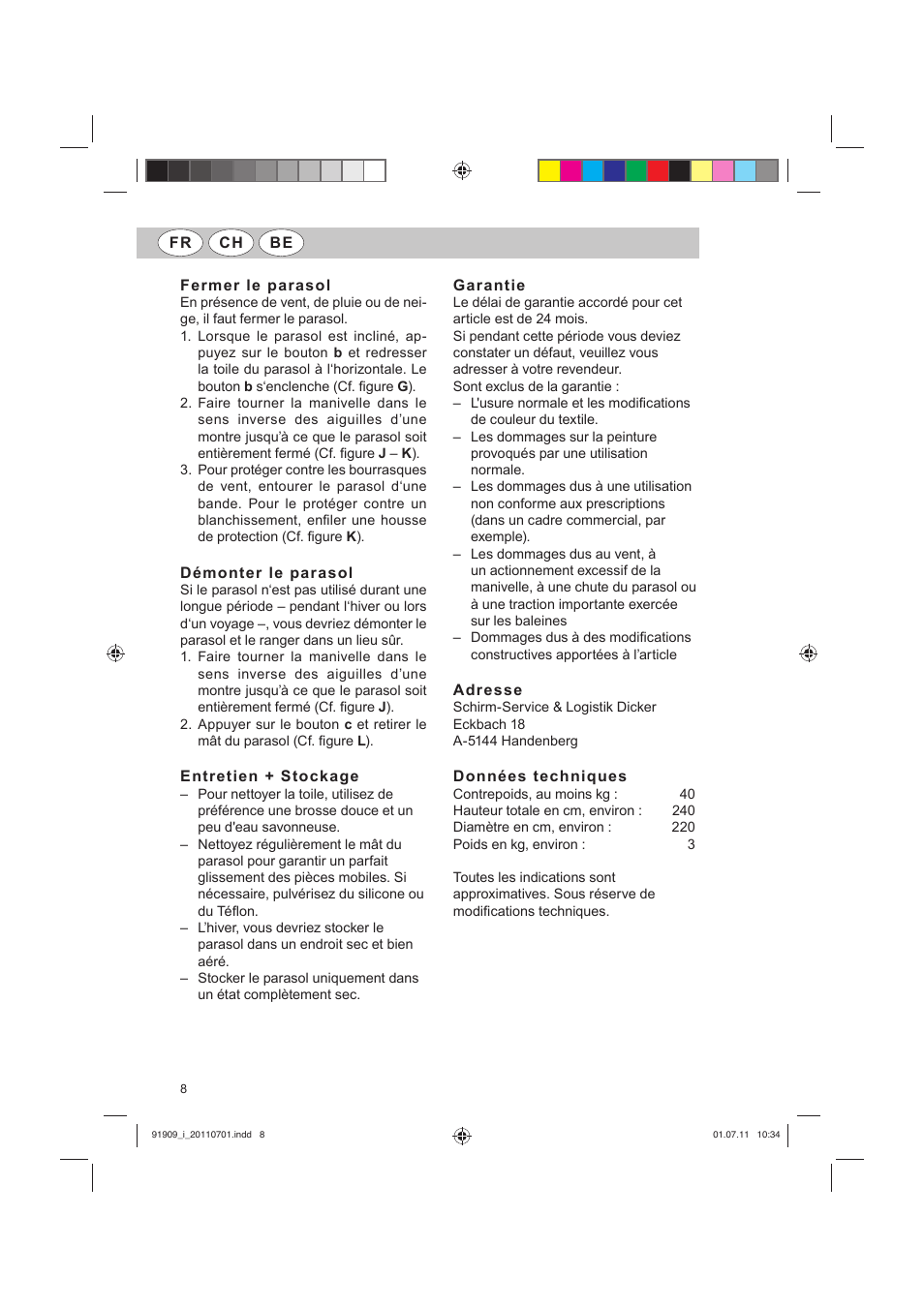 Florabest Parasol User Manual | Page 6 / 22