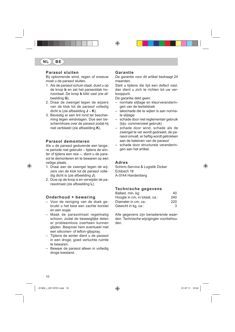 Florabest Parasol User Manual | Page 8 / 22