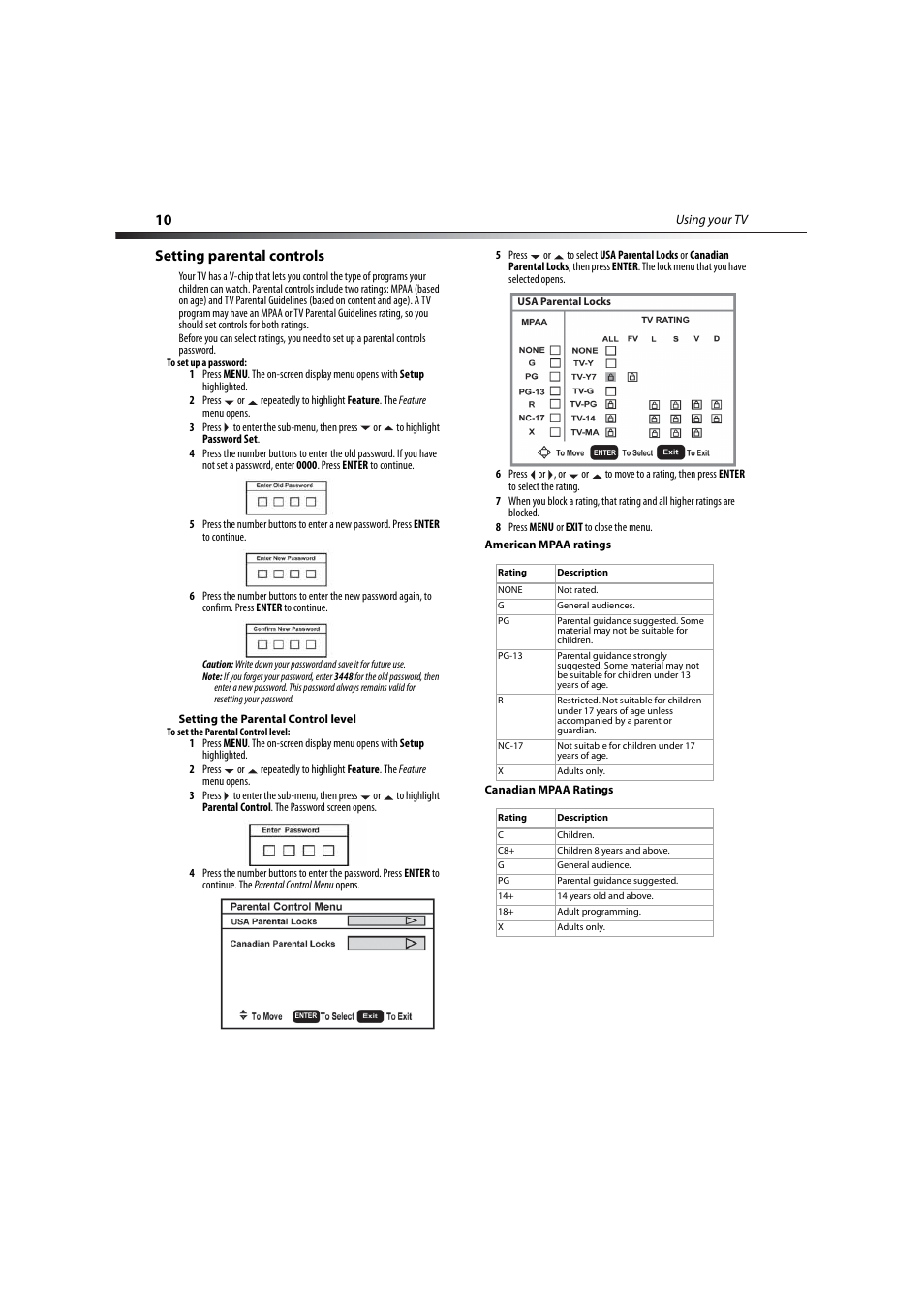 Setting parental controls | Dynex DX-LCD19-09 User Manual | Page 10 / 36