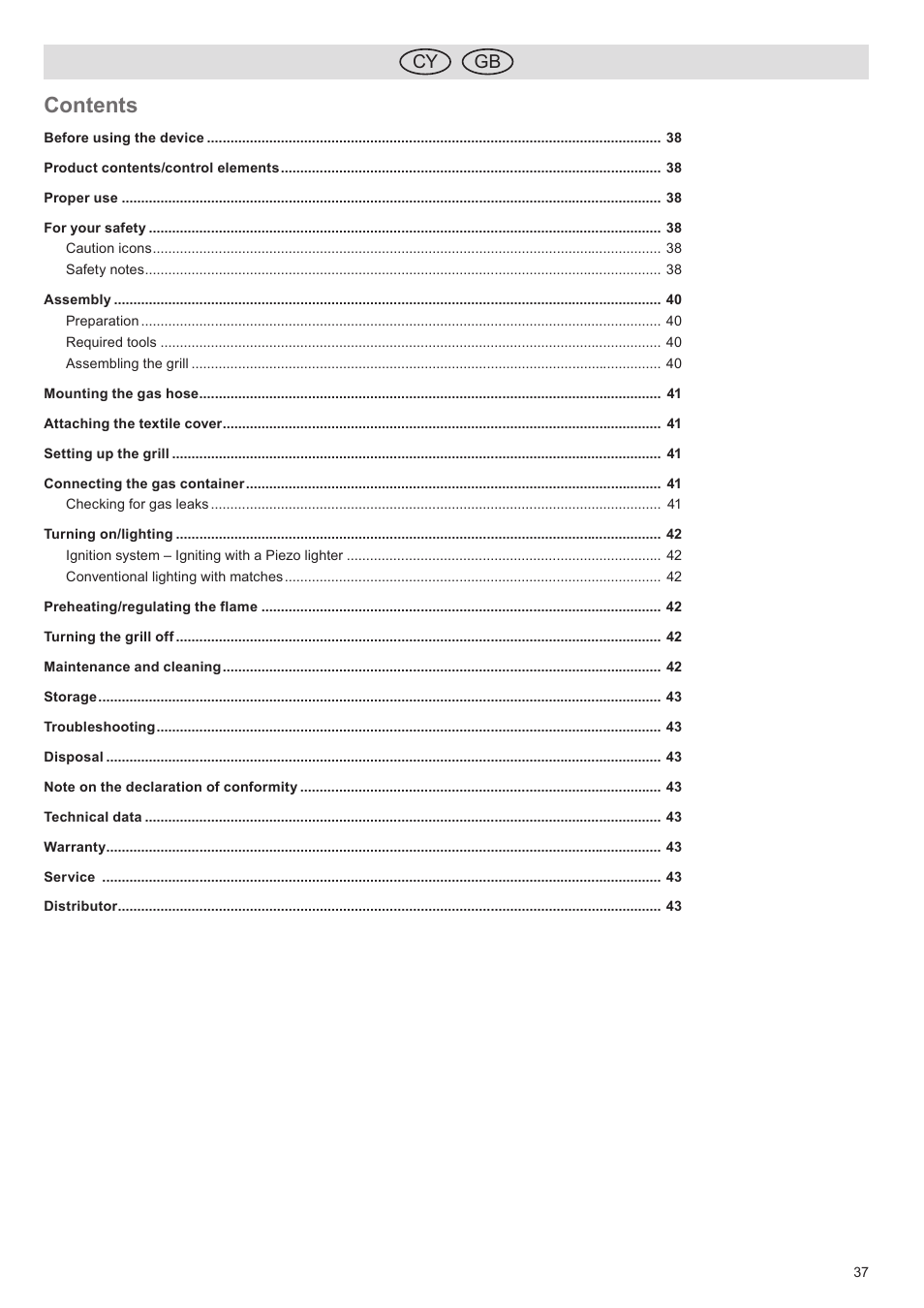 Florabest FGG 5.5 A1 User Manual | Page 37 / 76
