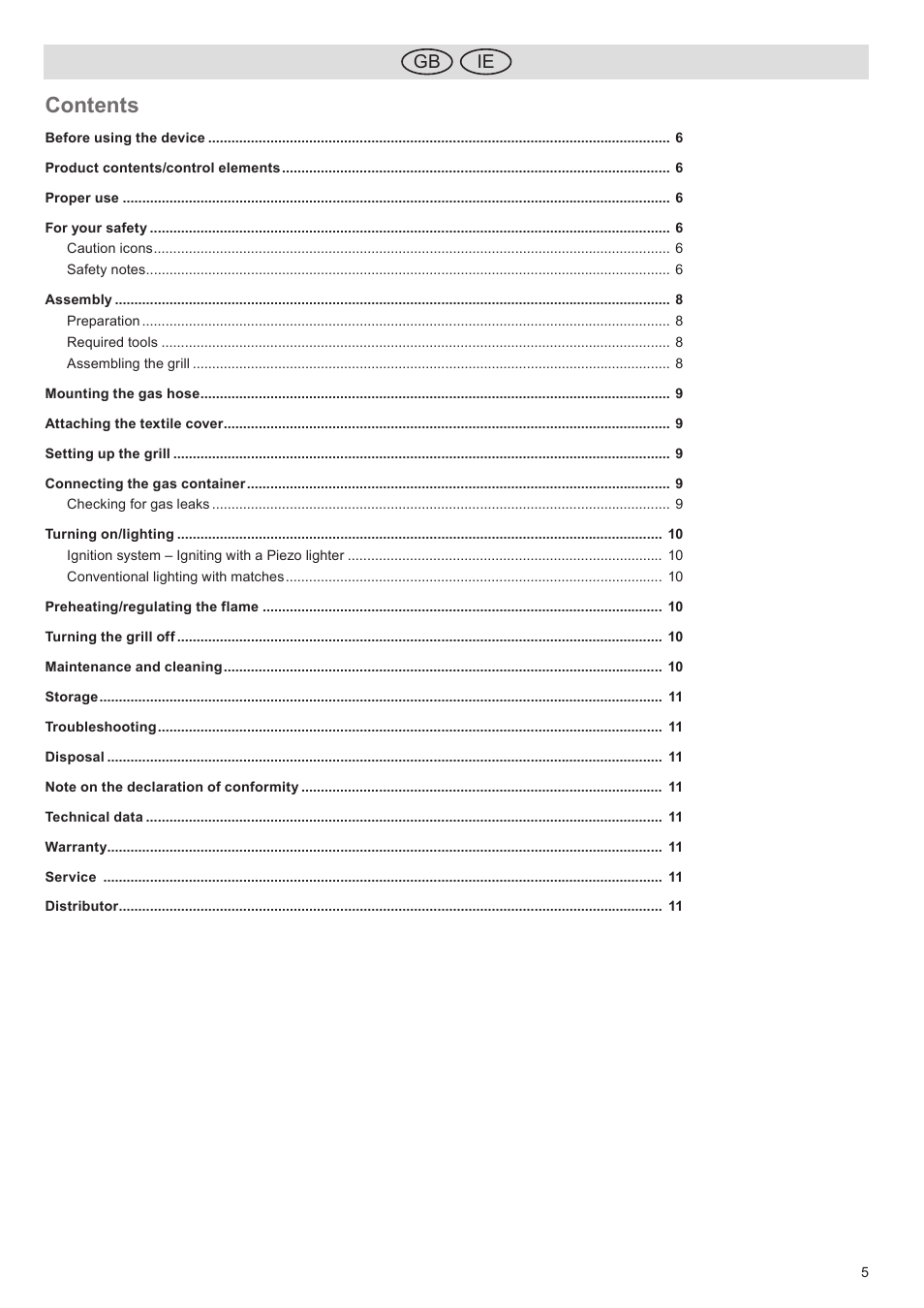 Florabest FGG 5.5 A1 User Manual | Page 5 / 76