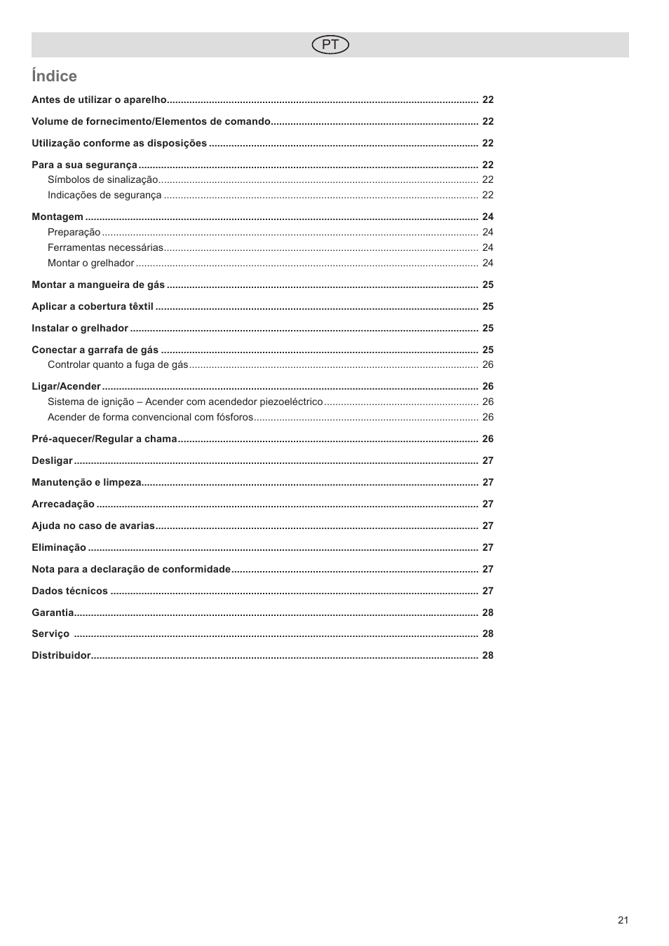 Índice | Florabest FGG 5.5 A1 User Manual | Page 21 / 44