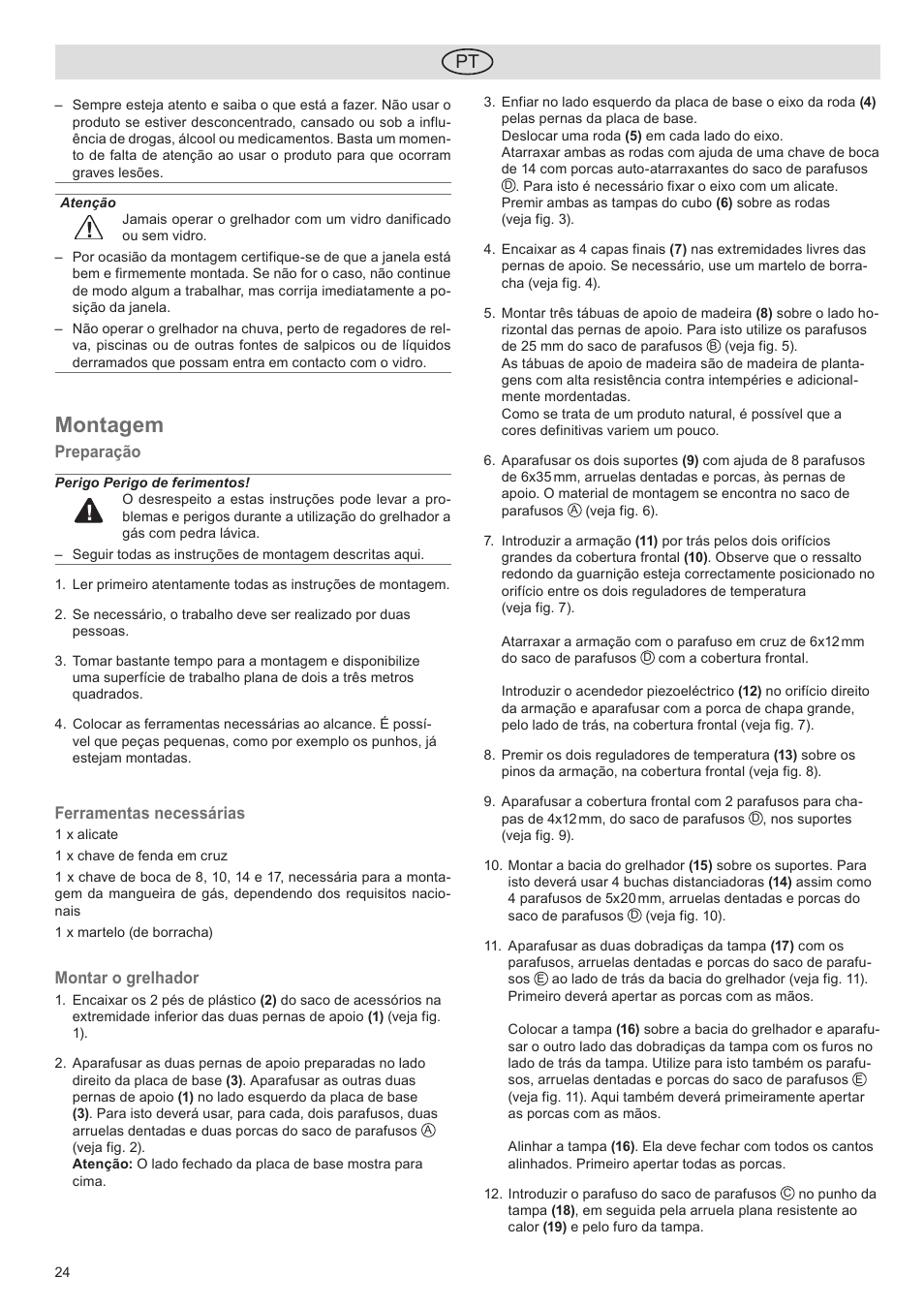 Montagem | Florabest FGG 5.5 A1 User Manual | Page 24 / 44