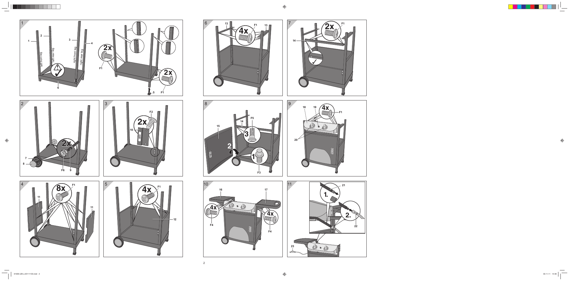 2x 4x | Florabest FGG 6.7 B2 User Manual | Page 2 / 42