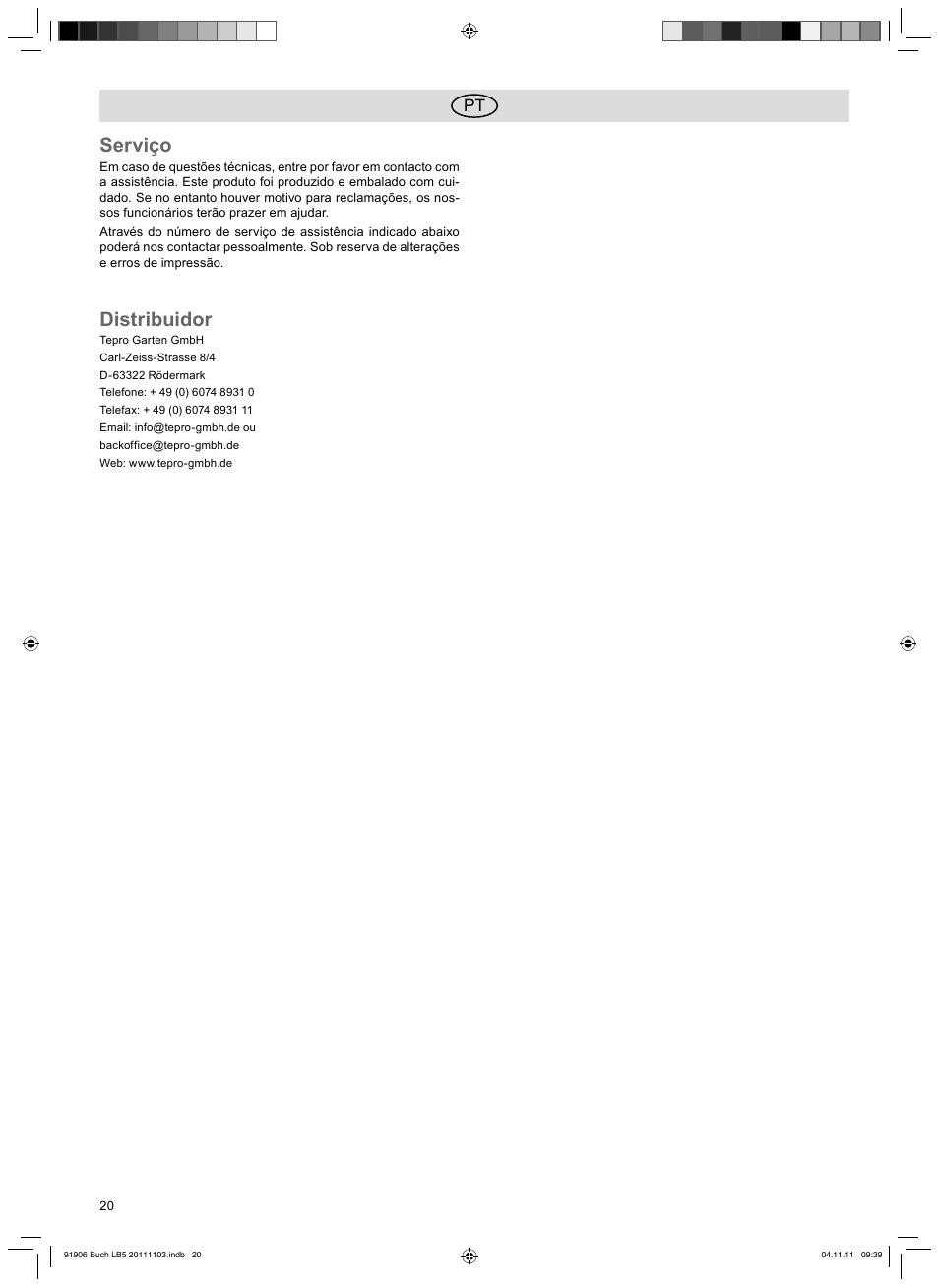 Serviço, Distribuidor | Florabest FGG 6.7 B2 User Manual | Page 20 / 42
