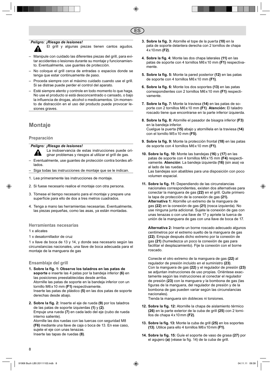 Montaje | Florabest FGG 6.7 B2 User Manual | Page 8 / 42