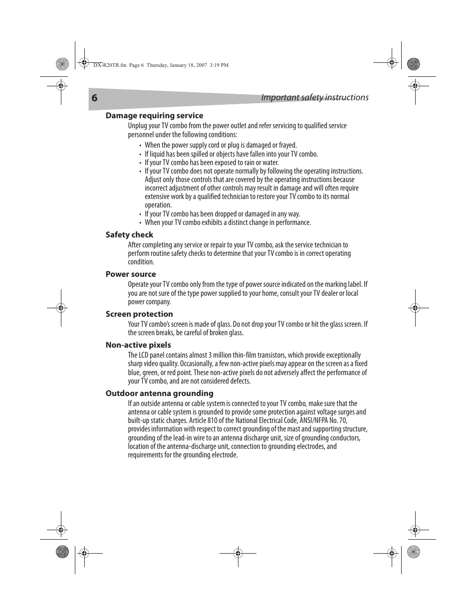 Dynex DX-R20TR User Manual | Page 7 / 67