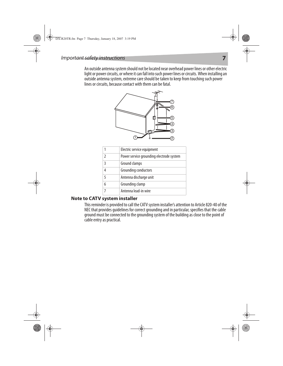 Important safety instructions | Dynex DX-R20TR User Manual | Page 8 / 67