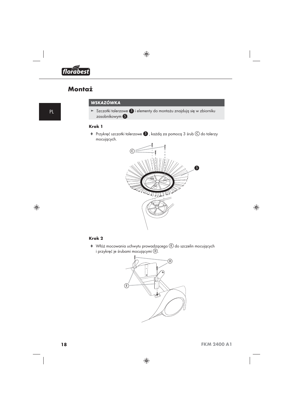Montaż | Florabest FKM 2400 A1 User Manual | Page 20 / 86