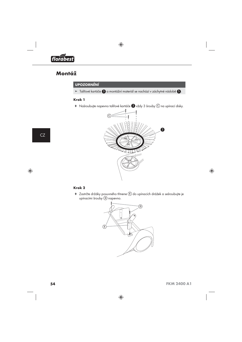 Montáž | Florabest FKM 2400 A1 User Manual | Page 56 / 86