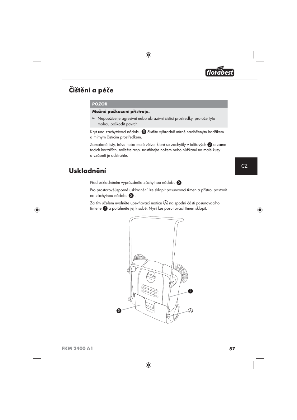 Čištění a péče, Uskladnění | Florabest FKM 2400 A1 User Manual | Page 59 / 86