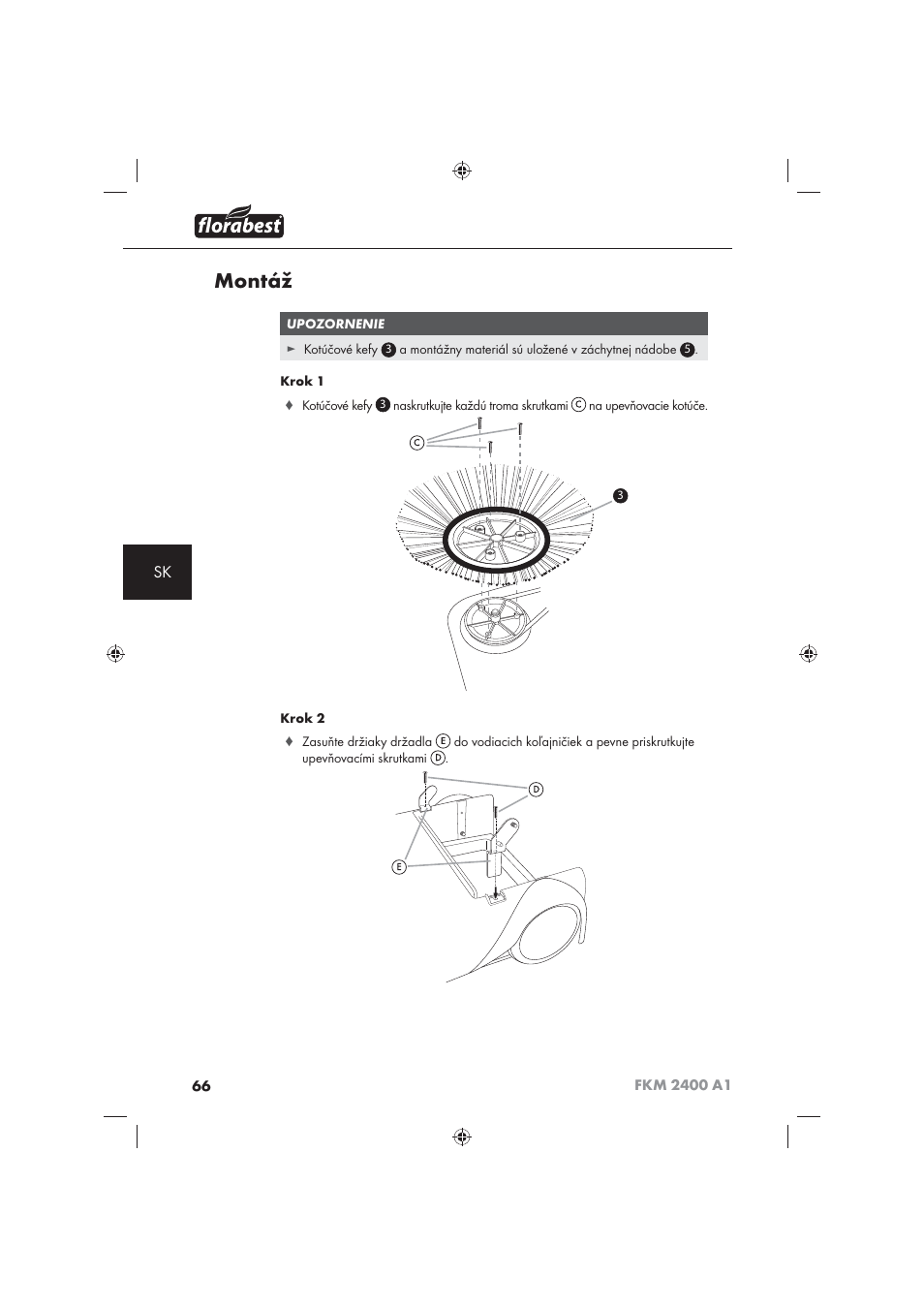 Montáž | Florabest FKM 2400 A1 User Manual | Page 68 / 86